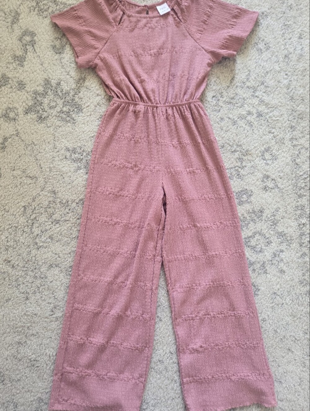 Zara Girls Textured Pink Romper